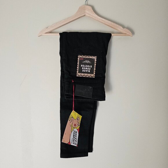 Naked & Famous The Crop Skinny Jeans - 2018 - Black Power Stretch - Sz 27 - NWT - Picture 1 of 16